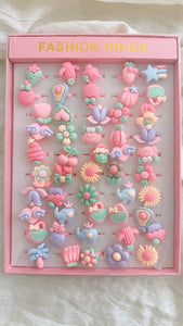 KIDS PASTEL 50PCS RING SET