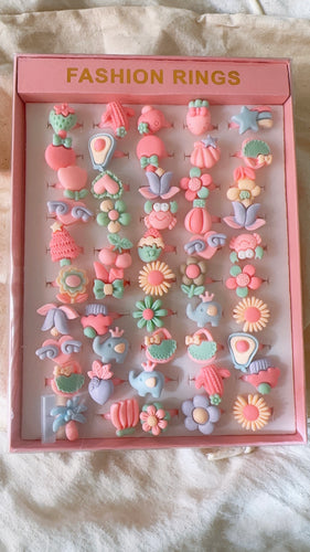 KIDS PASTEL 50PCS RING SET