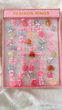 Load image into Gallery viewer, KIDS GLITTER 50PCS RING SET