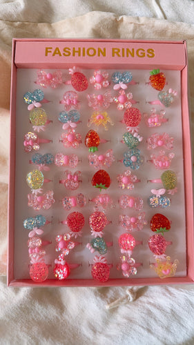 KIDS GLITTER 50PCS RING SET